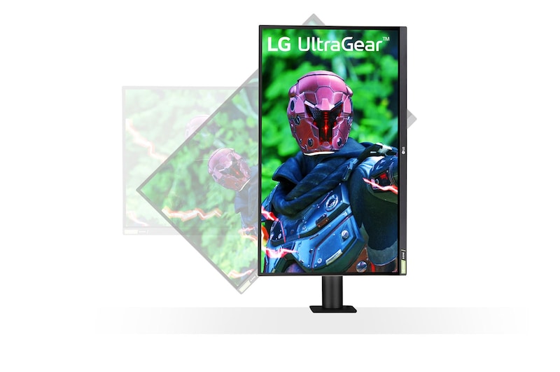 LG 68.58cm (27) UltraGear QHD Nano IPS 1ms 144Hz HDR G-SYNC Compatibility Monitor with Ergo Stand, 27GN880-B