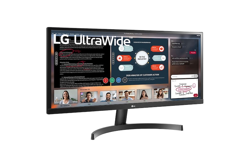 LG  73.66cm (29) 21:9 UltraWide™ Full HD IPS LED Monitor. Now see wider and do more, seamlessly while you work from home. Expand the way you work with the LG UltraWide Monitor., 29WL50S-B