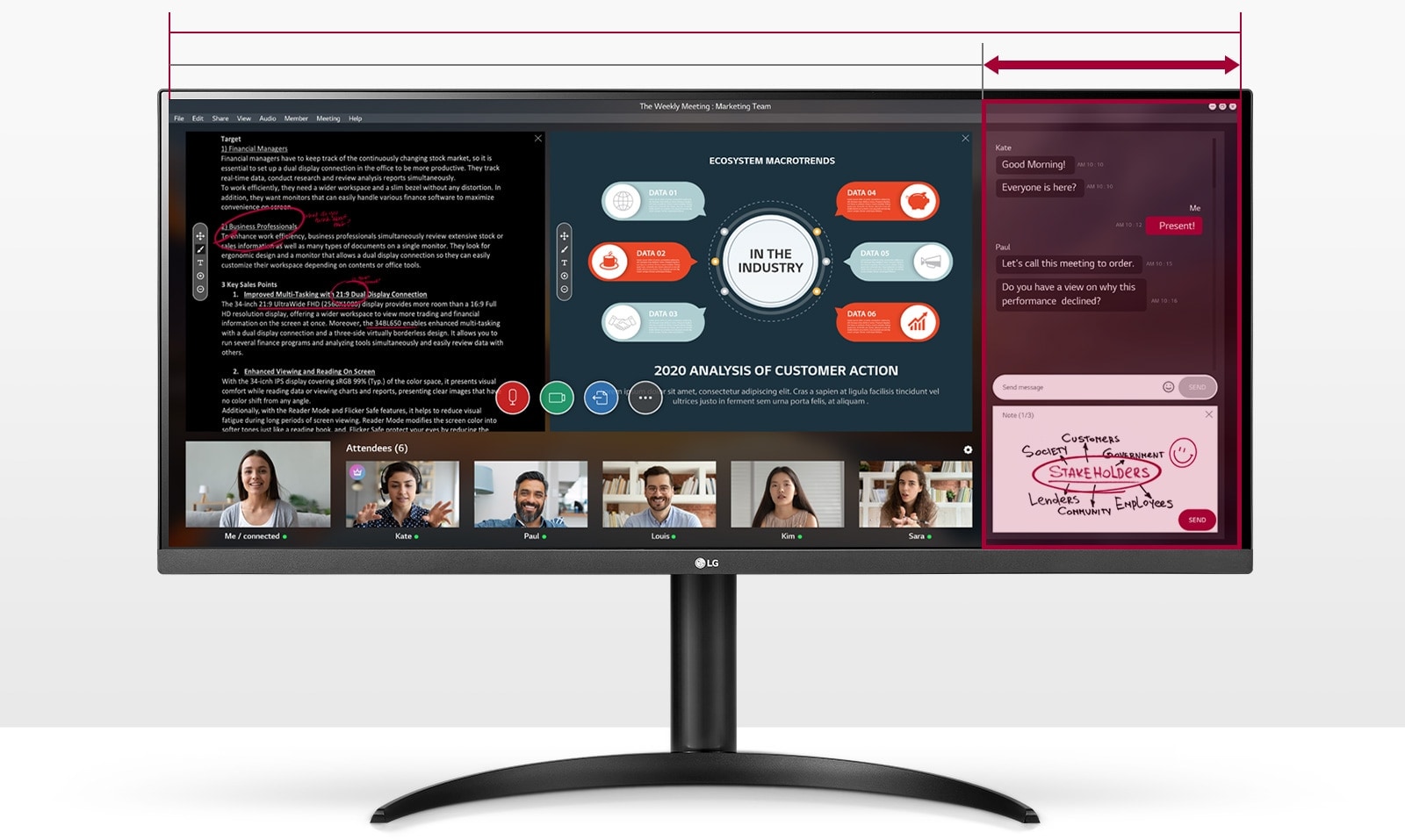 LG 34WP550-Bモニター LG34WP550-B 86.36 cm (34) UltraWide™ FHD IPS Monitor - Business