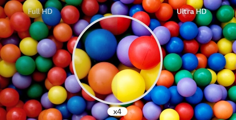 The difference comparing at a glance is shown in Ultra HD quality, which is four times higher than Full HD.