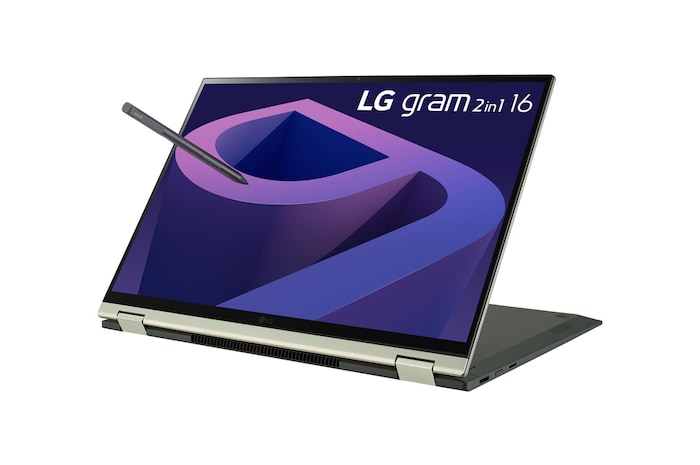 LG gram 2-in-1 Ultra-Lightweight with 40.6CM (16) 16:10 IPS Display with LG Glance by Mirametrix®, 16T90Q-G.AH75A2