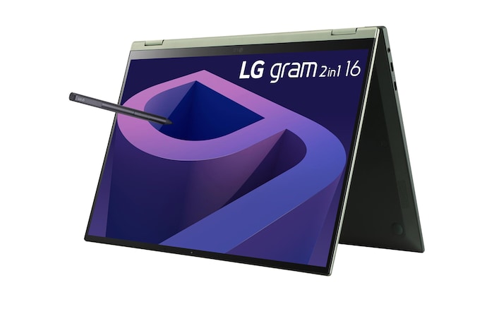 LG gram 2-in-1 Ultra-Lightweight with 40.6CM (16) 16:10 IPS Display with LG Glance by Mirametrix®, 16T90Q-G.AH75A2