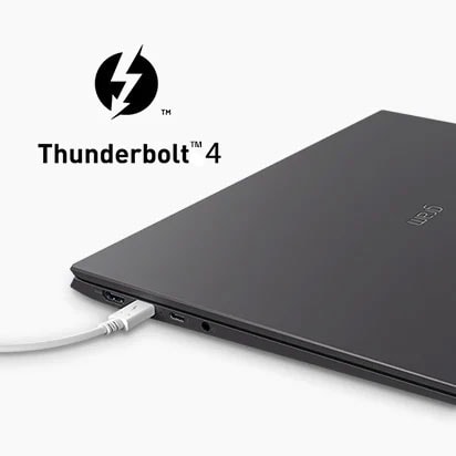 It shows a cable connected to Thunderbolt™ 4 port.