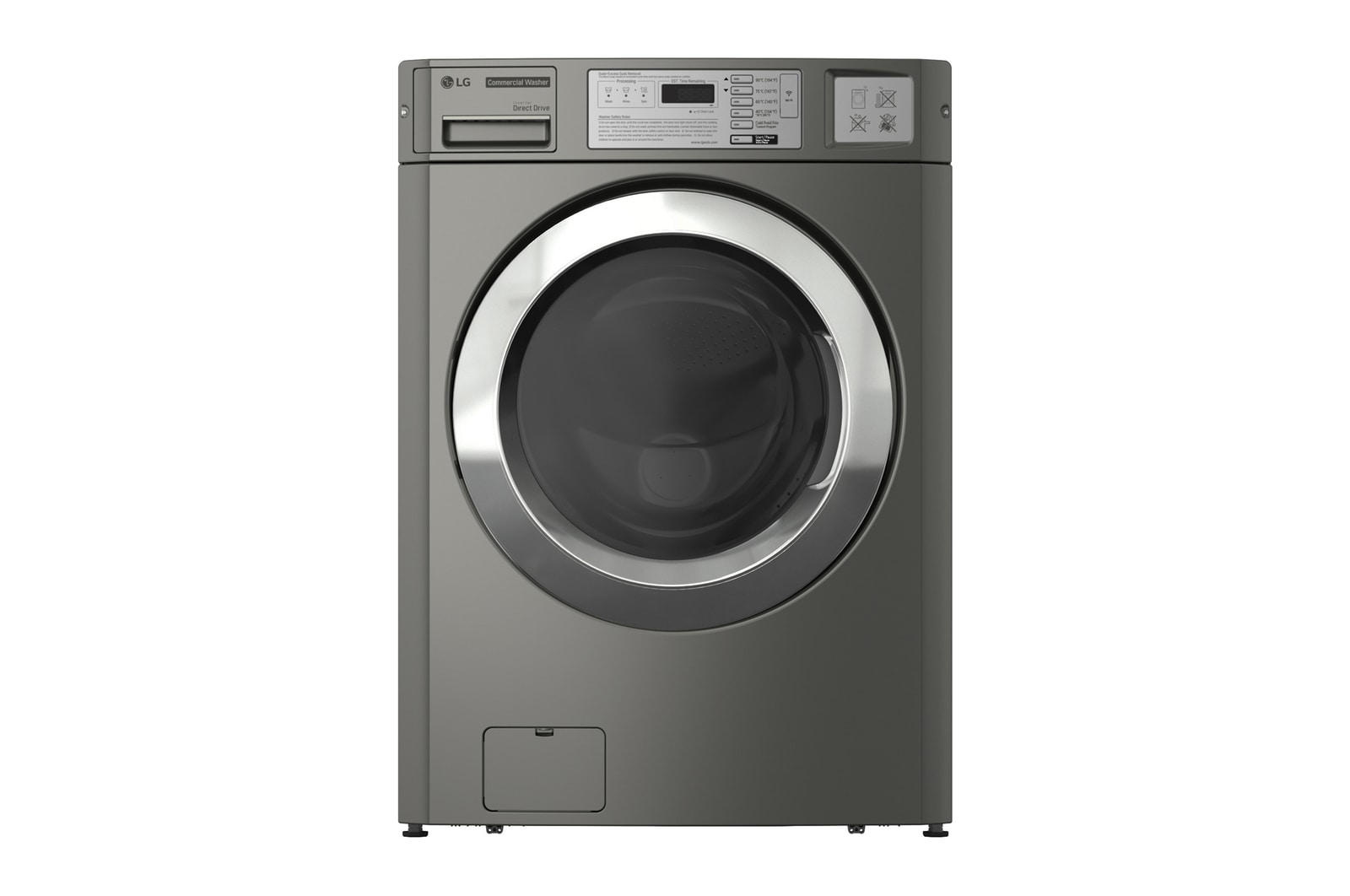 Front view of LG 10 KG Commercial Washer with Direct Drive Motor, Gyro Balancing System, BLDC Motor and Tub Cleaning CWG27MDOHS