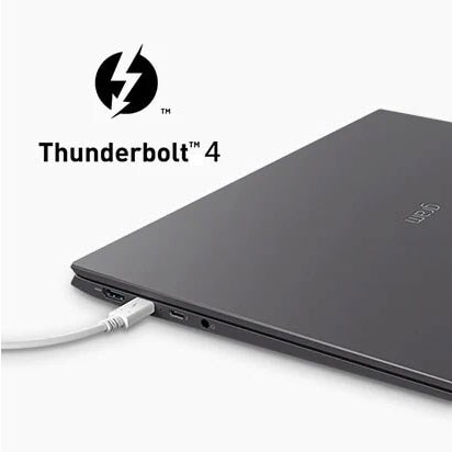 It shows a cable connected to Thunderbolt™ 4 port.
