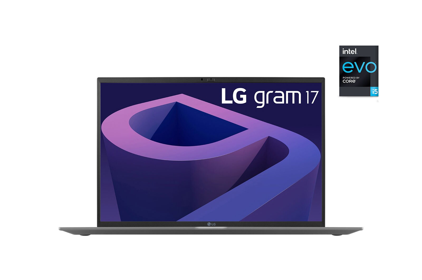 Front view of LG gram 17 (43.18cm) Ultra-lightweight with 16:10 IPS Anti glare Display and Intel® Evo 12th Gen. Processor 17Z90Q-G.AJ56A2