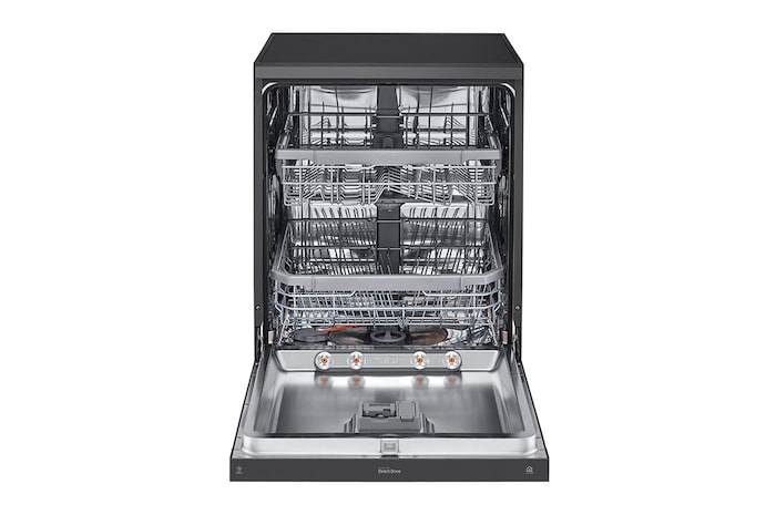 LG Dishwasher, TrueSteam®, 14 Place Settings, QuadWash™, EasyRack™ Plus, ThinQ™ (Wi-Fi), Direct Drive Motor, Matt Black, DFB424FM