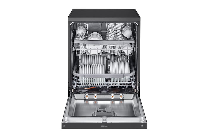 LG Dishwasher, TrueSteam®, 14 Place Settings, QuadWash™, EasyRack™ Plus, ThinQ™ (Wi-Fi), Direct Drive Motor, Matt Black, DFB424FM