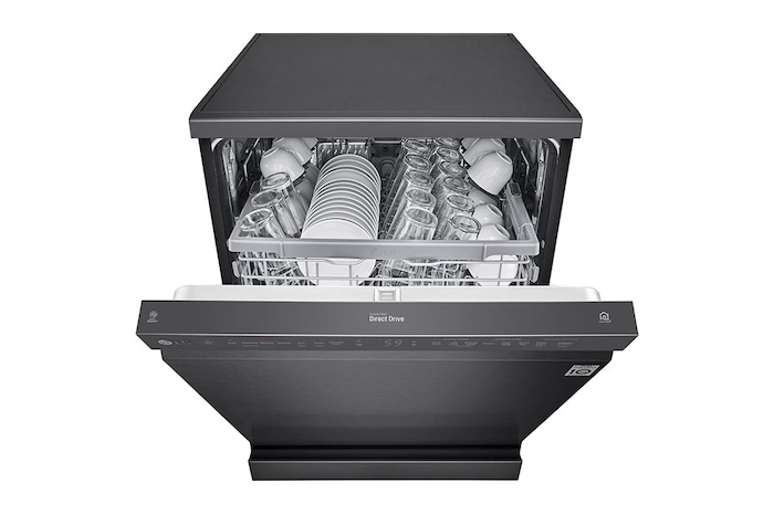 LG Dishwasher, TrueSteam®, 14 Place Settings, QuadWash™, EasyRack™ Plus, ThinQ™ (Wi-Fi), Direct Drive Motor, Matt Black, DFB424FM