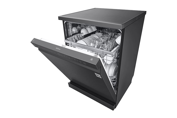 LG Dishwasher, TrueSteam®, 14 Place Settings, QuadWash™, EasyRack™ Plus, ThinQ™ (Wi-Fi), Direct Drive Motor, Matt Black, DFB424FM