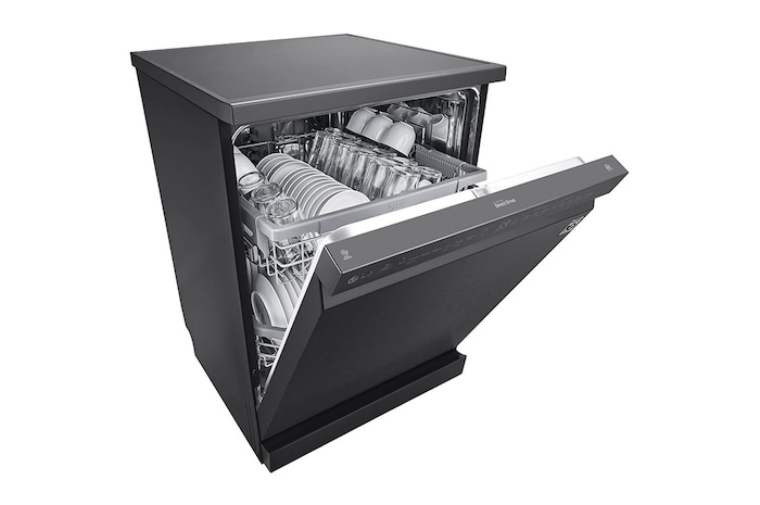 LG Dishwasher, TrueSteam®, 14 Place Settings, QuadWash™, EasyRack™ Plus, ThinQ™ (Wi-Fi), Direct Drive Motor, Matt Black, DFB424FM