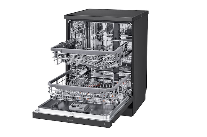 LG Dishwasher, TrueSteam®, 14 Place Settings, QuadWash™, EasyRack™ Plus, ThinQ™ (Wi-Fi), Direct Drive Motor, Matt Black, DFB424FM