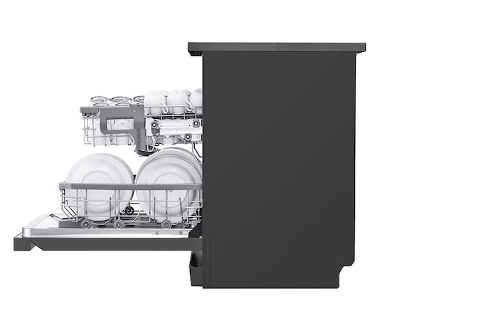 LG Dishwasher, TrueSteam®, 14 Place Settings, QuadWash™, EasyRack™ Plus, ThinQ™ (Wi-Fi), Direct Drive Motor, Matt Black, DFB424FM