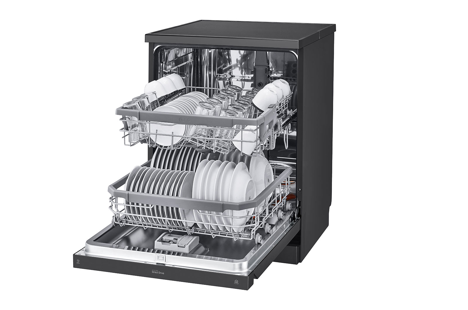 LG True Steam Dishwasher with Inverter Direct Drive Technology (Matt Black), DFB424FM