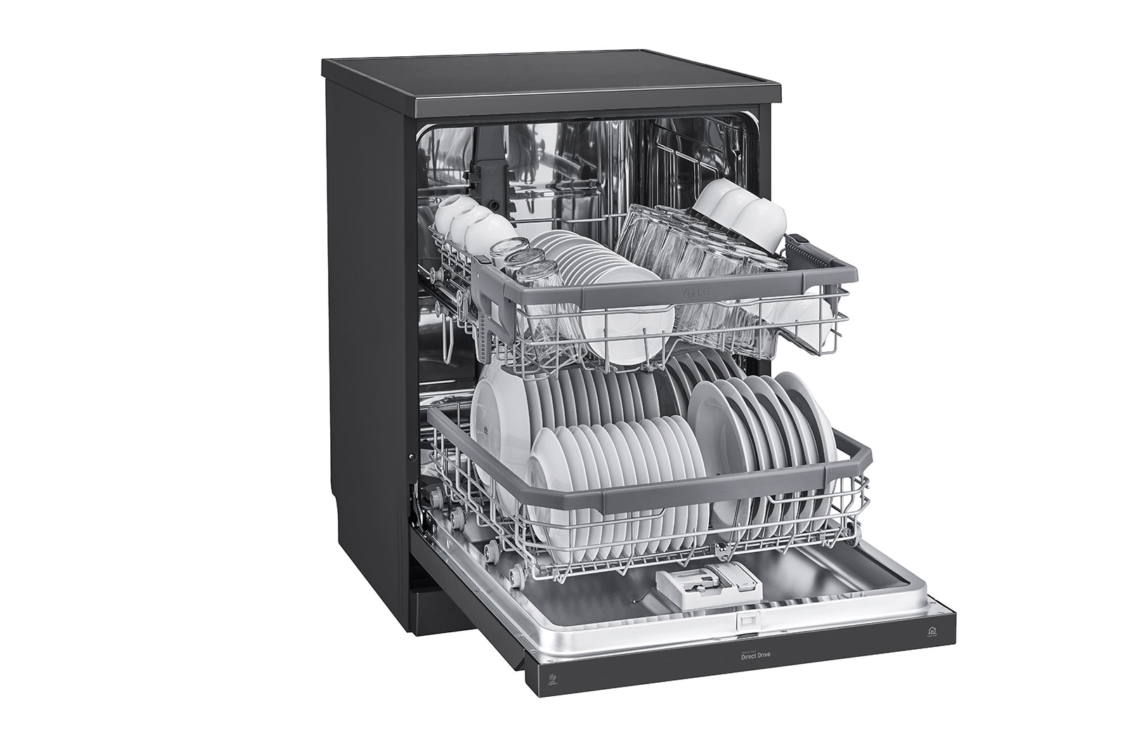 LG True Steam Dishwasher with Inverter Direct Drive Technology (Matt Black), DFB424FM