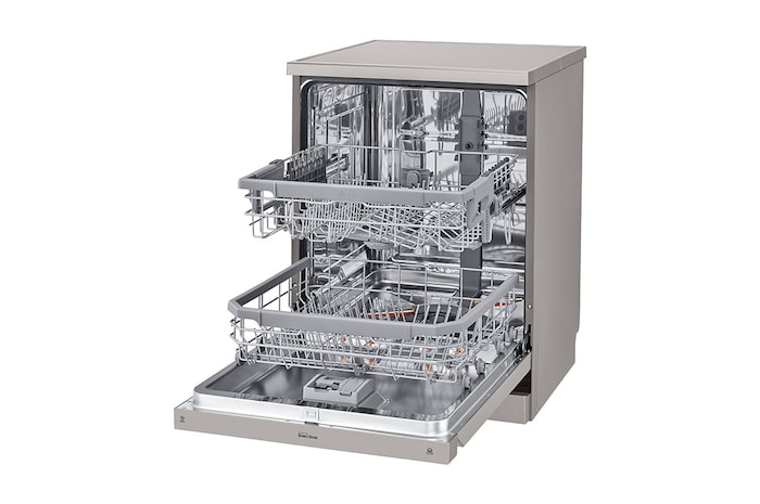 LG Dishwasher, TrueSteam®, 14 Place Settings, EasyRack™ Plus, QuadWash™, ThinQ™ (Wi-Fi), Inverter Direct Drive™, Silver, DFB424FP