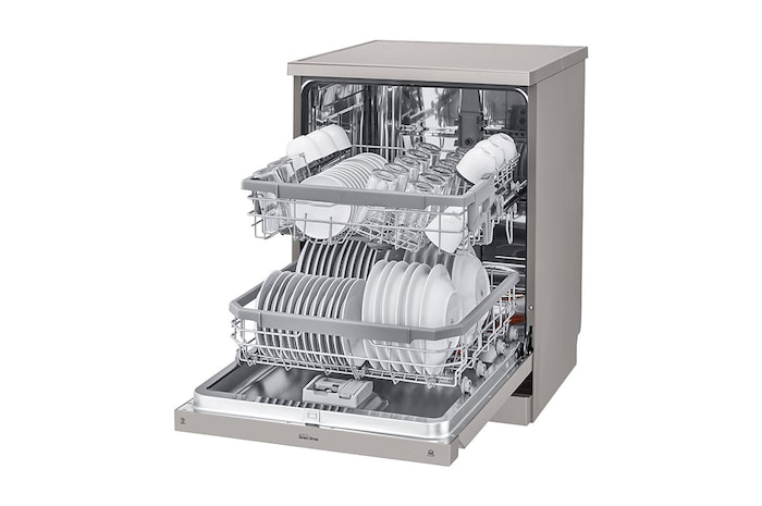 LG Dishwasher, TrueSteam®, 14 Place Settings, EasyRack™ Plus, QuadWash™, ThinQ™ (Wi-Fi), Inverter Direct Drive™, Silver, DFB424FP