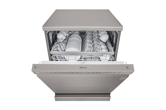 LG Dishwasher, TrueSteam®, 14 Place Settings, EasyRack™ Plus, QuadWash™, ThinQ™ (Wi-Fi), Inverter Direct Drive™, Silver, DFB424FP