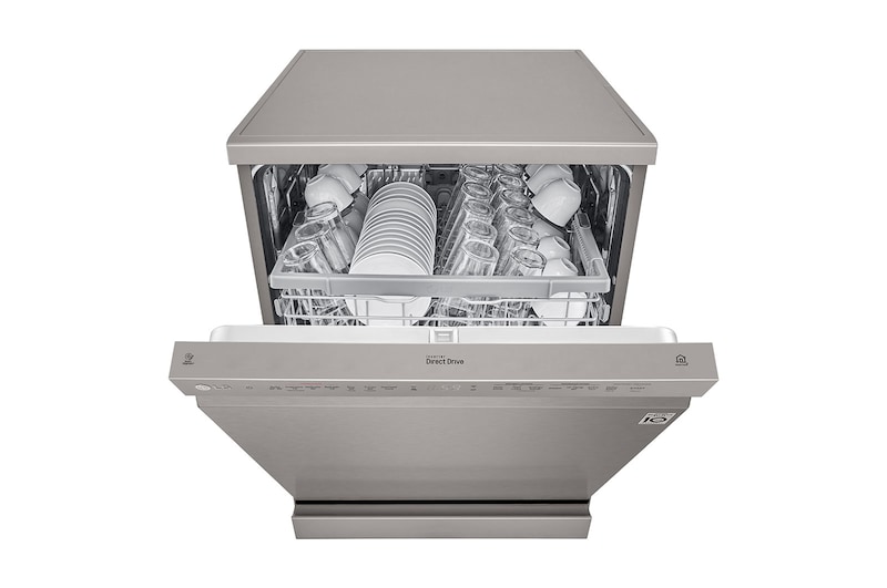 LG Dishwasher, TrueSteam®, 14 Place Settings, EasyRack™ Plus, QuadWash™, ThinQ™ (Wi-Fi), Inverter Direct Drive™, Silver, DFB424FP