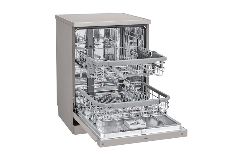 LG Dishwasher, TrueSteam®, 14 Place Settings, EasyRack™ Plus, QuadWash™, ThinQ™ (Wi-Fi), Inverter Direct Drive™, Silver, DFB424FP