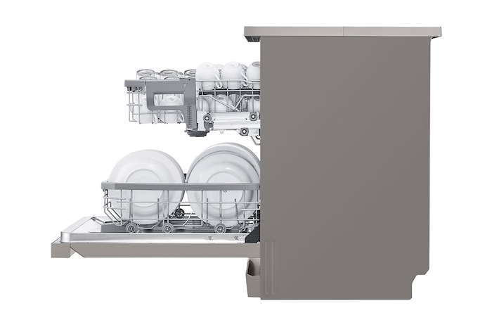 LG Dishwasher, TrueSteam®, 14 Place Settings, EasyRack™ Plus, QuadWash™, ThinQ™ (Wi-Fi), Inverter Direct Drive™, Silver, DFB424FP