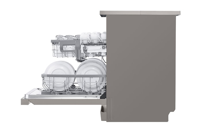 LG Dishwasher, TrueSteam®, 14 Place Settings, EasyRack™ Plus, QuadWash™, ThinQ™ (Wi-Fi), Inverter Direct Drive™, Silver, DFB424FP