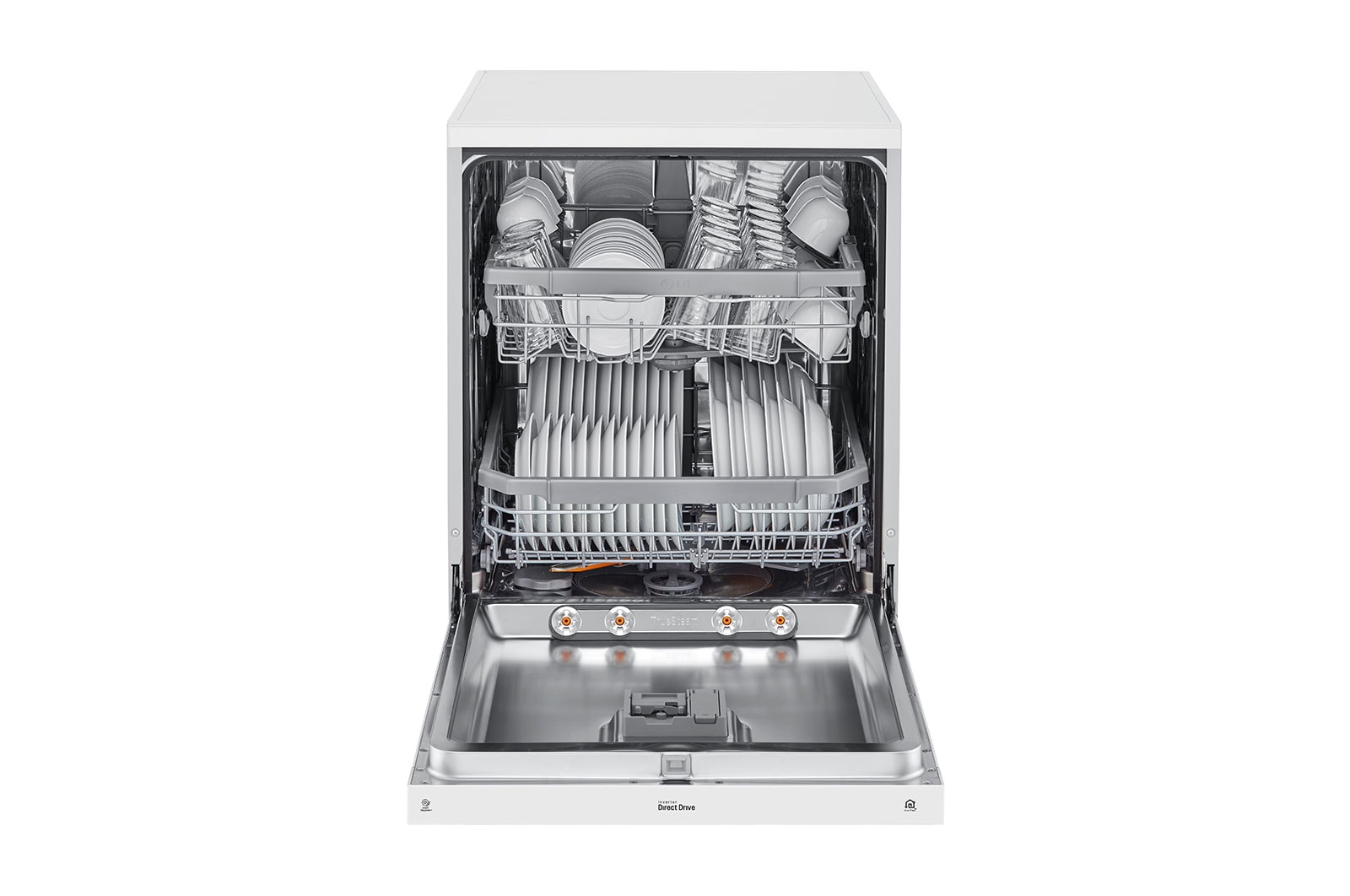 LG DFB424FW Free Standing 14 Place Settings Intensive Kadhai Cleaning| No Pre-rinse Required Dishwasher, DFB424FW
