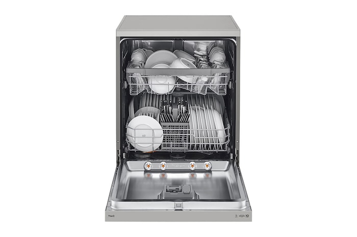 LG Dishwasher, TrueSteam®, 14 Place Settings, QuadWash™, EasyRack™ Plus, ThinQ™ (Wi-Fi), Inverter Direct Drive™, Silver, DFB532FP