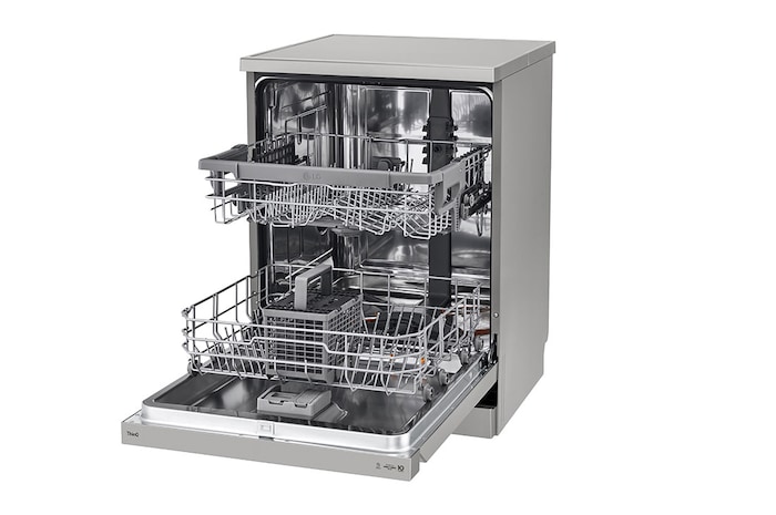 LG Dishwasher, TrueSteam®, 14 Place Settings, QuadWash™, EasyRack™ Plus, ThinQ™ (Wi-Fi), Inverter Direct Drive™, Silver, DFB532FP