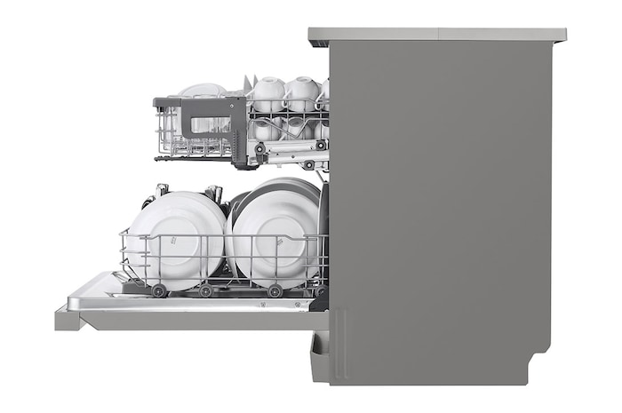 LG Dishwasher, TrueSteam®, 14 Place Settings, QuadWash™, EasyRack™ Plus, ThinQ™ (Wi-Fi), Inverter Direct Drive™, Silver, DFB532FP