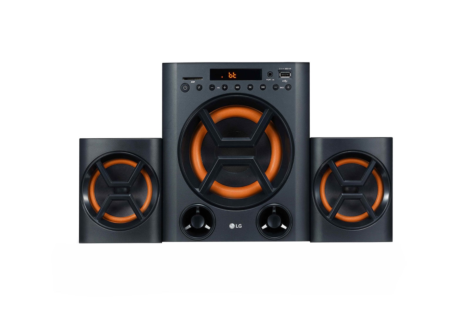 LG LK72BE Powerful Sound 40W, 2.1 Ch with Deep Bass, Bluetooth, Portable In, USB, SD Card and FM Radio., LK72BE