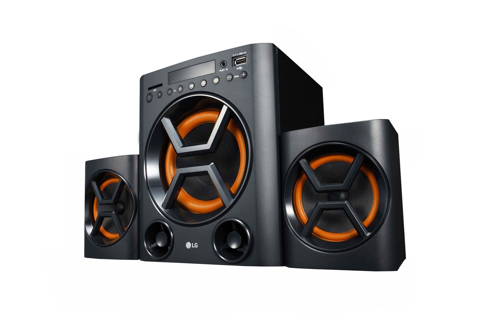 LG LK72BE Powerful Sound 40W, 2.1 Ch with Deep Bass, Bluetooth, Portable In, USB, SD Card and FM Radio., LK72BE