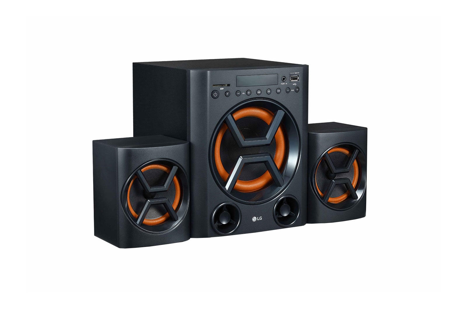 LG LK72BE Powerful Sound 40W, 2.1 Ch with Deep Bass, Bluetooth, Portable In, USB, SD Card and FM Radio., LK72BE