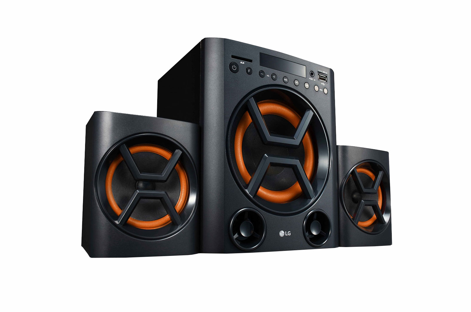 LG LK72BE Powerful Sound 40W, 2.1 Ch with Deep Bass, Bluetooth, Portable In, USB, SD Card and FM Radio., LK72BE