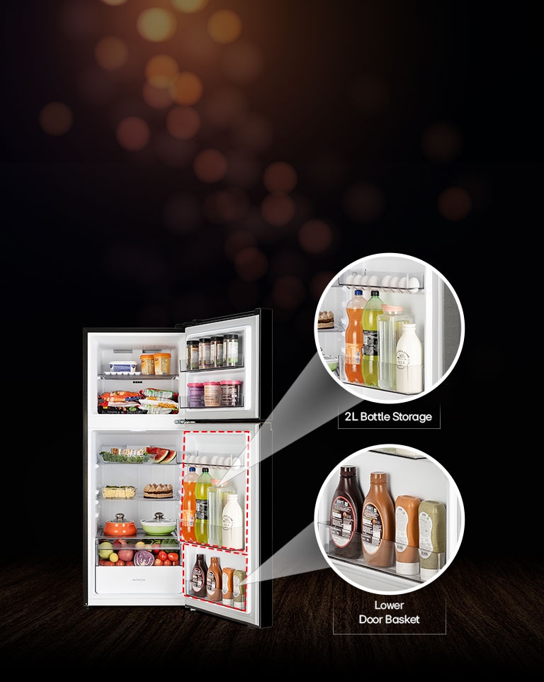 Lower Door Basket and 2L Bottle Storage