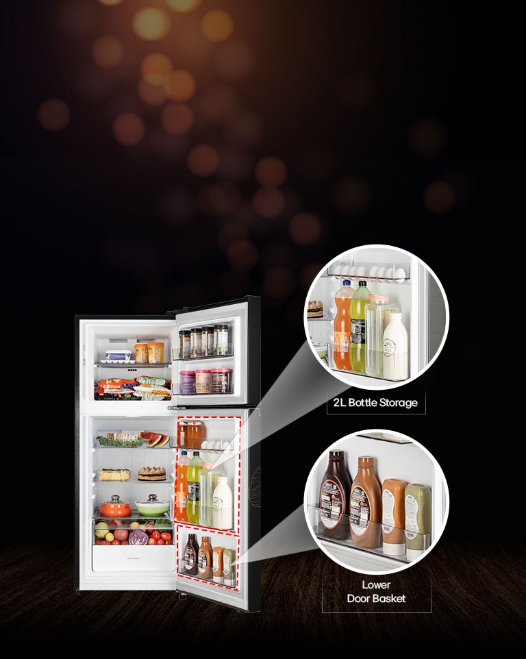 Lower Door Basket and 2L Bottle Storage