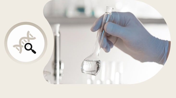 LG research institute icon beside glass beakers filled with clear water on a light background, representing water science laboratory	