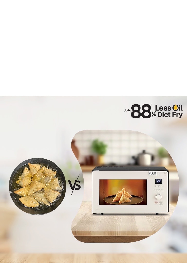 Diet Fry Up to 88% Less Oil Guilt-free crispy delights.