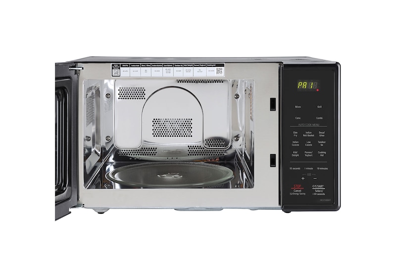 LG 21 L All-in-One Convection Microwave Oven with Stainless Steel Cavity, 151 Auto Cook Menu, Roti Basket (Black), MC2146BHT