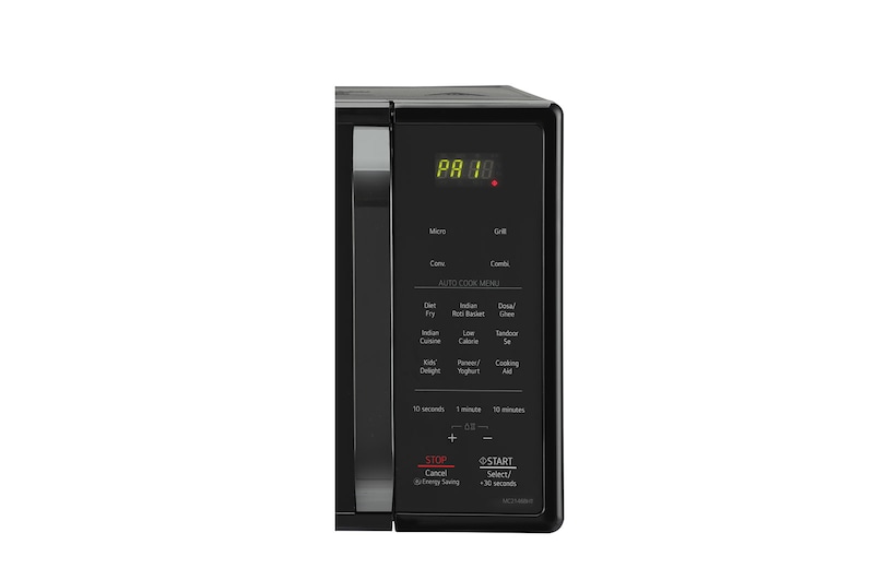LG 21 L All-in-One Convection Microwave Oven with Stainless Steel Cavity, 151 Auto Cook Menu, Roti Basket (Black), MC2146BHT