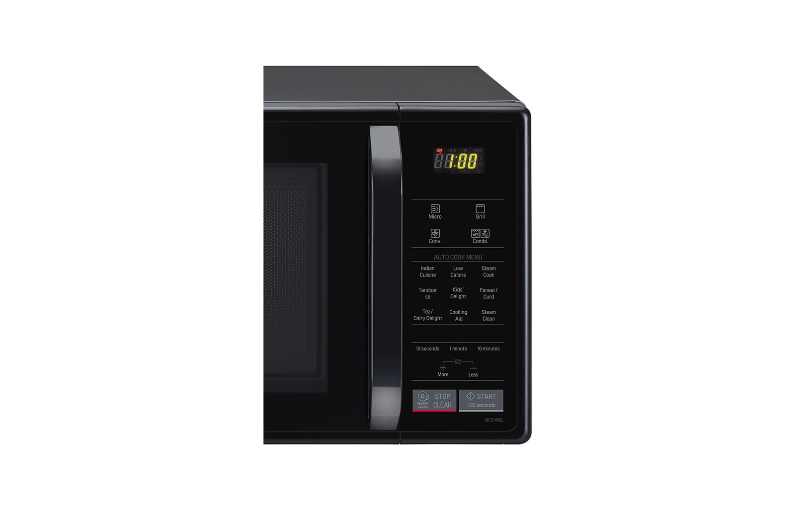 LG 21 L Convection Microwave Ovens with Stainless Steel Cavity, Health Plus Menu, Quartz Heater, Auto Cook Menu, Black, MC2146BL
