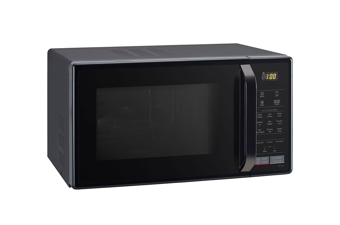 LG 21 L Convection Microwave Ovens with Stainless Steel Cavity, Health Plus Menu, Quartz Heater, Auto Cook Menu, Black, MC2146BL