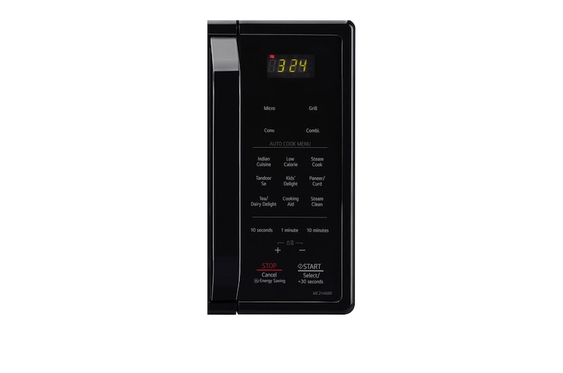 LG 21 L Convection Microwave with 151 Auto Cook Menus, Health Plus Menu, Quartz Heater, Stainless Steel Cavity, Black, MC2146BR