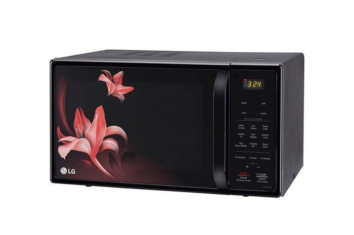 LG 21 L Convection Microwave with 151 Auto Cook Menus, Health Plus Menu, Quartz Heater, Stainless Steel Cavity, Black, MC2146BR