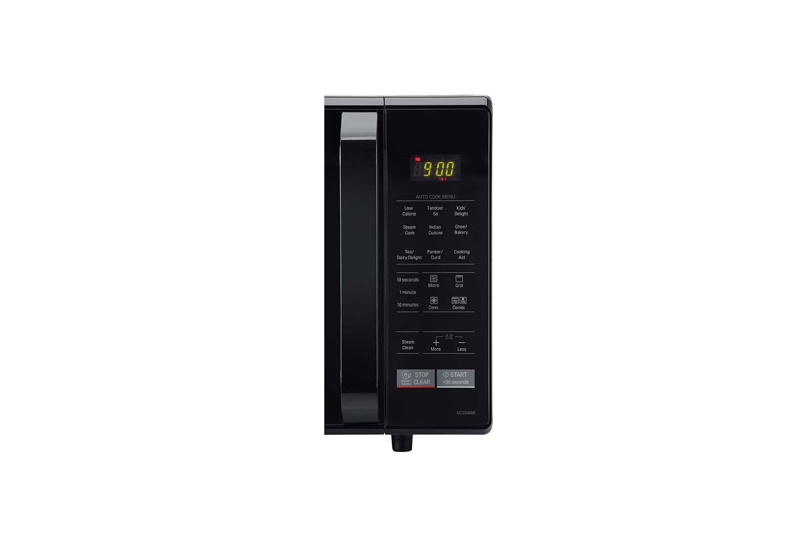 LG 28 L Convection Microwave Oven with Stainless Steel Cavity, 251 Auto Cook Menu, Defrost, Health Plus Menu, Black, MC2846BR
