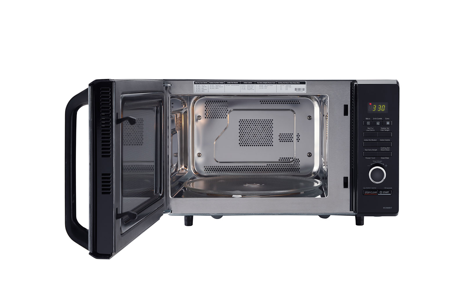 LG 28 L All-In-One Convection Microwave Oven with Diet Fry™, 251 Auto Cook Menu, Roti Basket, Health Plus Menu, Black, MC2886BHT