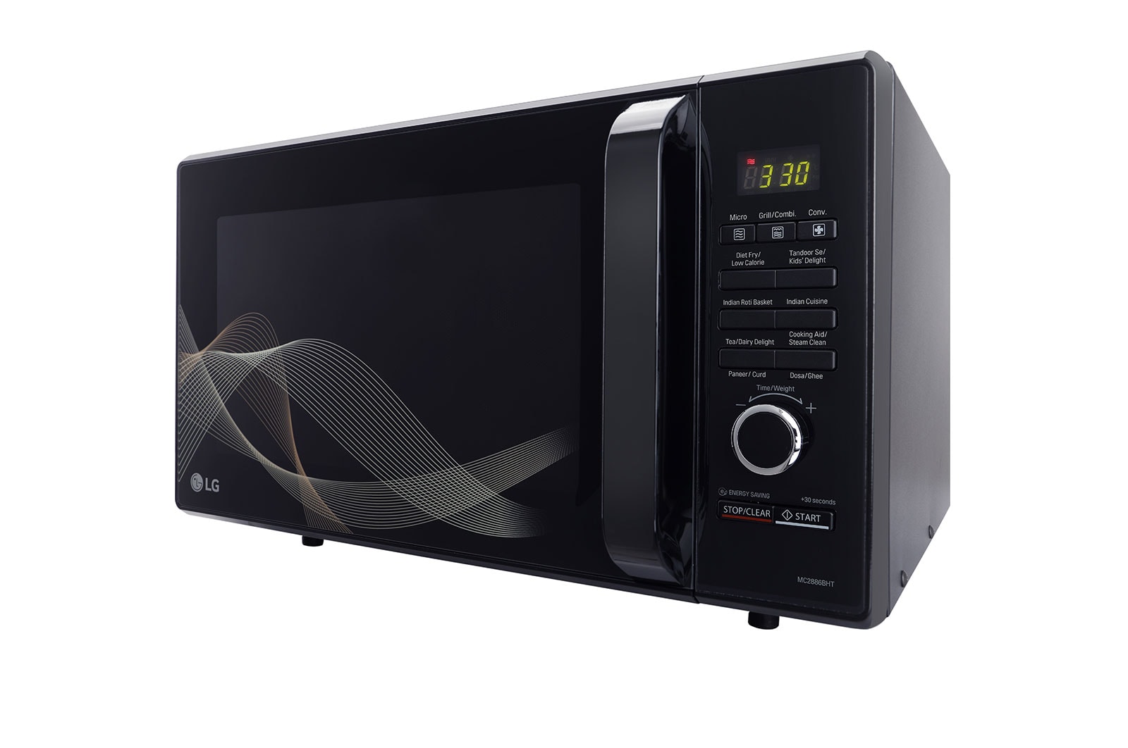 LG 28 L All-In-One Convection Microwave Oven with Diet Fry™, 251 Auto Cook Menu, Roti Basket, Health Plus Menu, Black, MC2886BHT