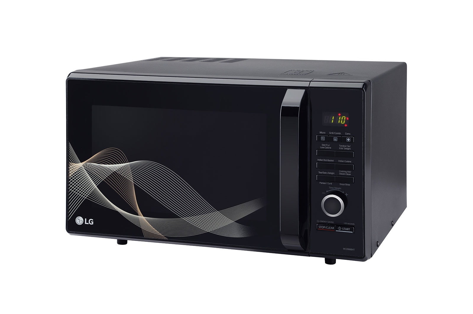 LG 28 L All-In-One Convection Microwave Oven with Diet Fry™, 251 Auto Cook Menu, Roti Basket, Health Plus Menu, Black, MC2886BHT