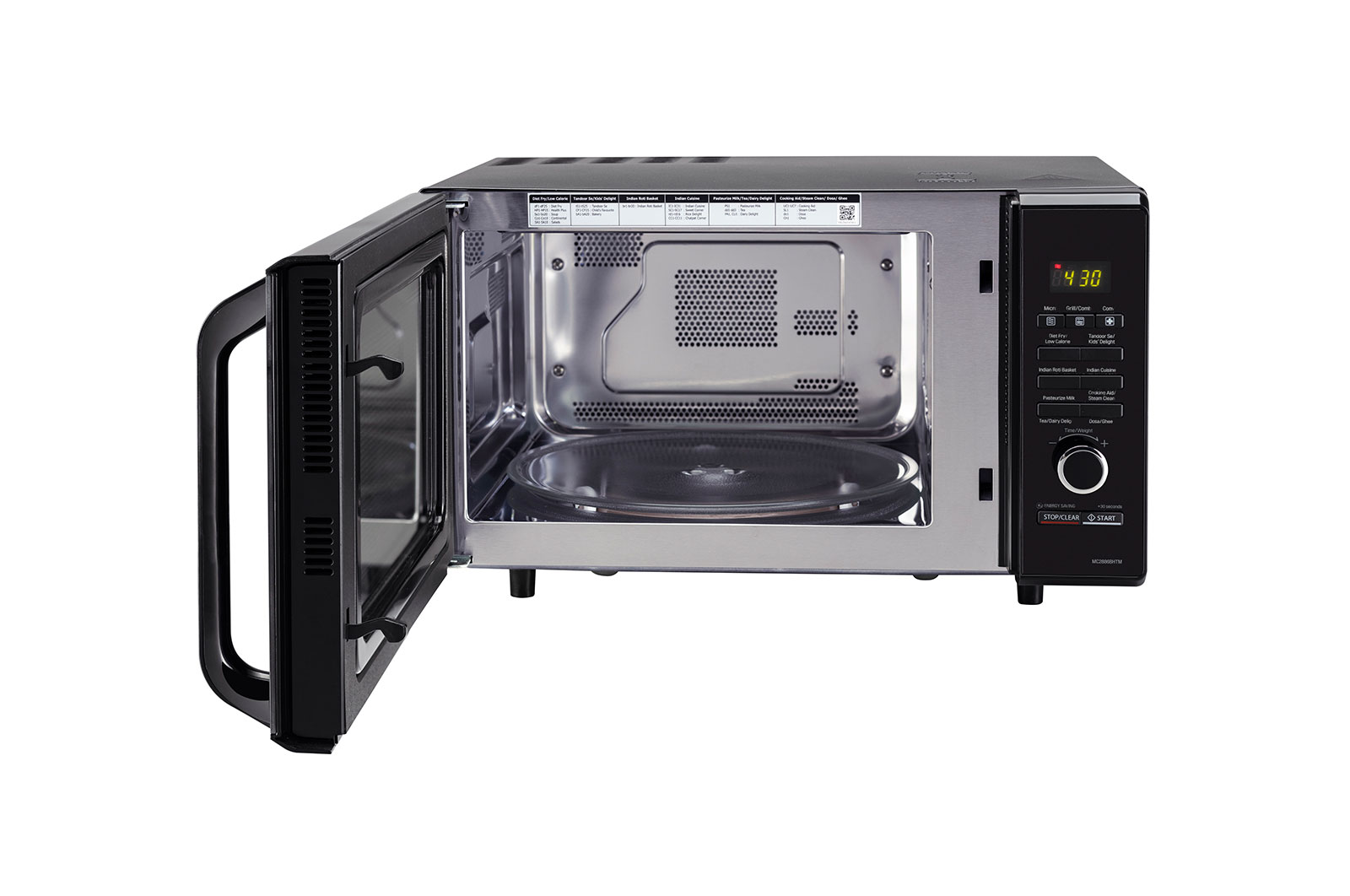 LG 28 L Convection Microwave Oven with Diet Fry™, Roti Basket, Health Plus Menu, Multi Cook Tawa, Black, MC2886BHTM