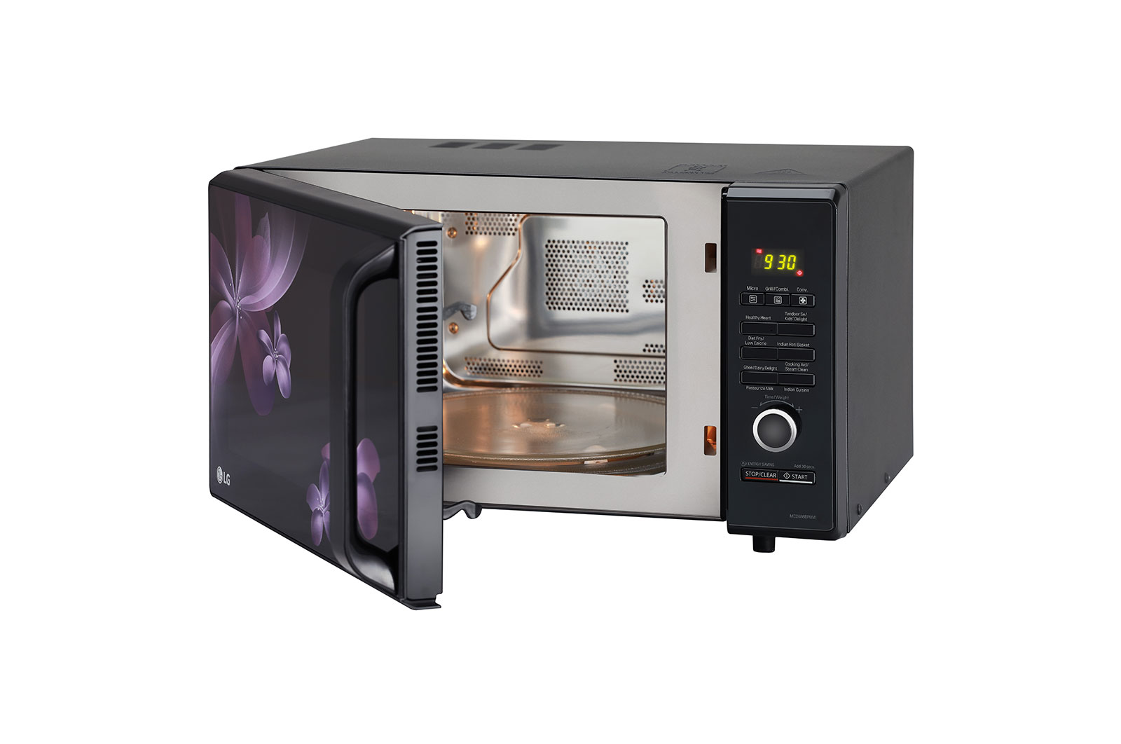 LG 28 L Convection Microwave Oven with Roti Basket, 30 Healthy Heart Recipes, Diet Fry™, Motorised Rotisserie, Black, MC2886BPUM